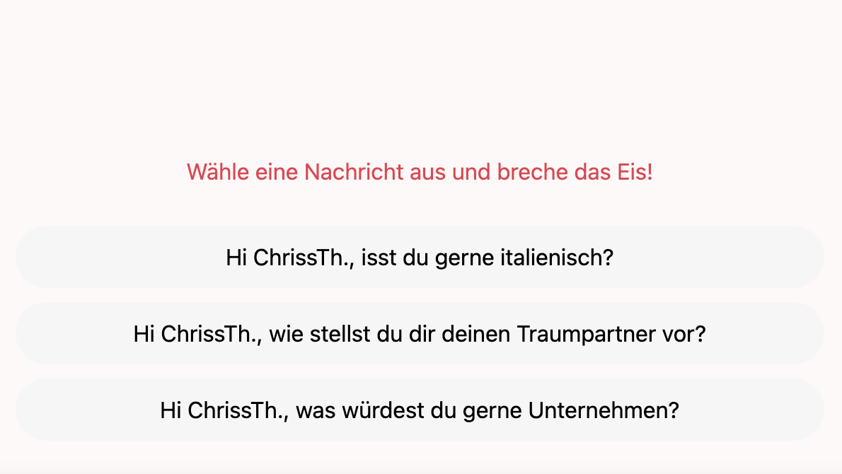 Vorgefertigte Nachrichten bei Michverlieben